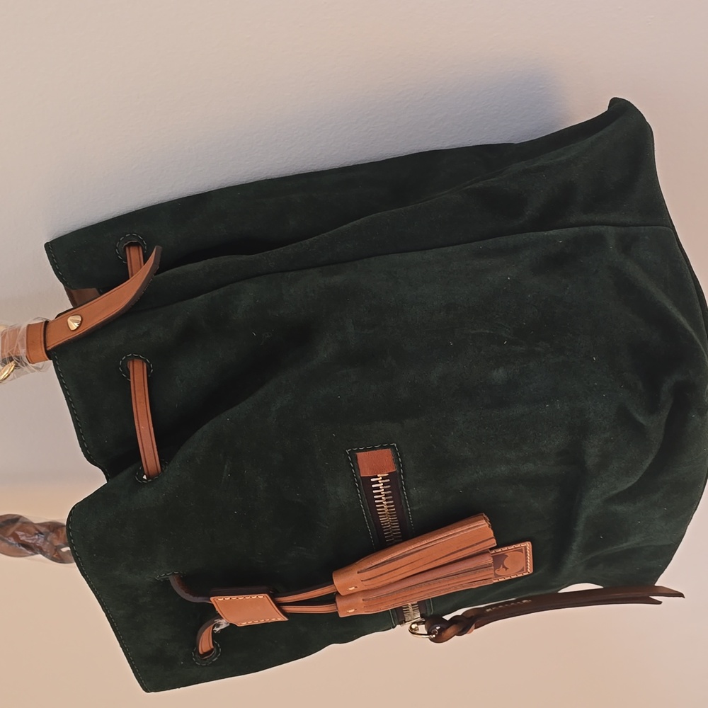 Dooney & Bourke Green Suede Bucket Bag - Picture 8 of 16